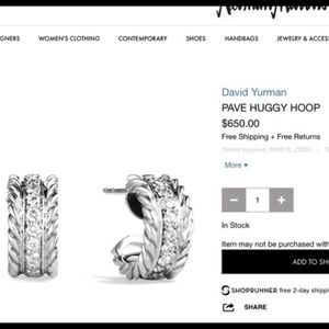 David Yurman Pave Huggy Earring